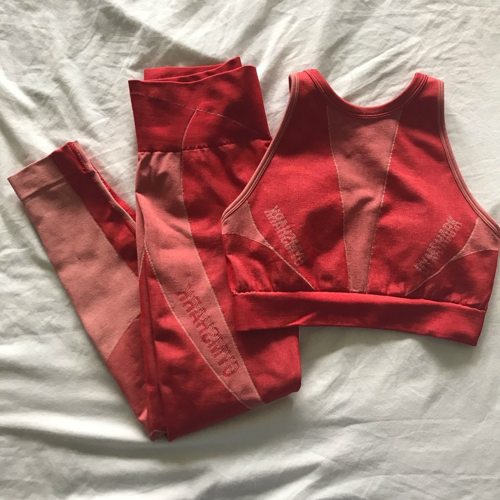 Brick Red Gymshark Turbo seamless set